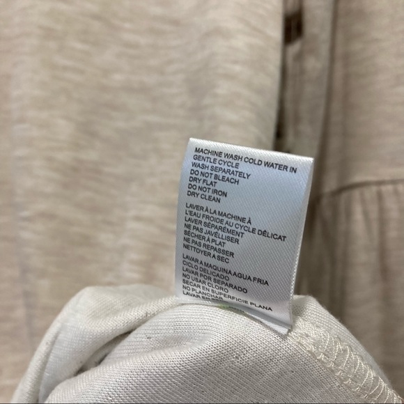 Peplum Sleeve Heathered Oatmeal Rayon Blend Top from Cloth by RD Size M BNWT - Picture 7 of 9